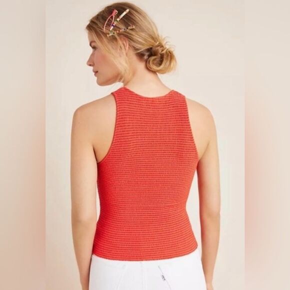 Nation LTD Red Christine Smocked Bodycon Racerback Tank - Picture 2 of 10